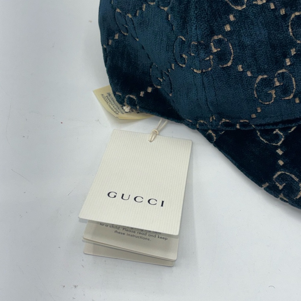 Gucci Kids Blue and Gold Hat - Picture 8 of 12